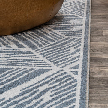 Vector Modern Coastal Geometric Machine-washable Area Rug
